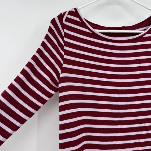 Lou Grey Dress Women XS Red Striped Long Sleeve Terry Super Soft Comfy Stretch - Picture 6 of 11